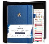 Clever Fox Planner Daily Premium Edition - Luxurious Daily Planner with Hourly Schedule, Personal Organizer, Productivity & Goal Journal, Undated - Start Anytime, A5, Lasts 6 Months - Mystic Blue