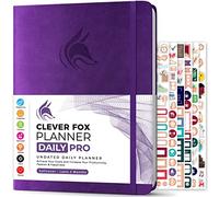Clever Fox Planner Daily PRO - Daily Life Planner and Gratitude Journal to Increase Productivity, Time Management and Hit Your Goals, Undated, A4 Size - 21.5x28cm, Lasts 3 Months (Purple)