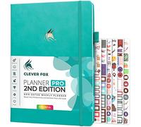 Clever Fox Planner PRO 2nd Edition - Undated Weekly Agenda for Tasks & Time Management - Life Organizer with To-do List, 21.5x28cm (Turquoise)