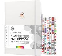Clever Fox Planner PRO 2nd Edition - Undated Weekly Agenda for Tasks & Time Management - Life Organizer with To-do List, 21.5x28cm (White)