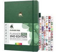 Clever Fox Planner PRO 2nd Edition - Undated Weekly Agenda for Tasks & Time Management - Life Organizer with To-do List, 21.5x28cm (Forest Green)