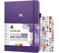 Clever Fox Planner PRO 2nd Edition - Undated Weekly Agenda for Tasks & Time Management - Life Organizer with To-do List, 21.5x28cm (Purple)