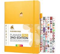 Clever Fox Planner PRO 2nd Edition - Undated Weekly Agenda for Tasks & Time Management - Life Organizer with To-do List, 21.5x28cm (Amber Yellow)