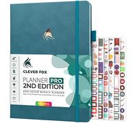 Clever Fox Planner PRO 2nd Edition - Undated Weekly Agenda for Tasks & Time Management - Life Organizer with To-do List, 21.5x28cm (Dark Teal)