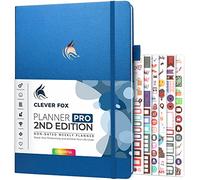 Clever Fox Planner PRO 2nd Edition - Undated Weekly Agenda for Tasks & Time Management - Life Organizer with To-do List, 21.5x28cm (Mystic Blue)
