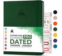 Clever Fox Planner PRO Dated (Jan 2025-Jan 2026) Weekly & Monthly Life Planner to Increase Productivity, Time Management and Hit Your Goals - Organizer, Gratitude Journal - A4 Size (Forest Green)
