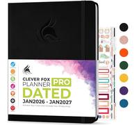 Clever Fox Planner PRO Dated (Jan 2025-Jan 2026) Weekly & Monthly Life Planner to Increase Productivity, Time Management and Hit Your Goals - Organizer, Gratitude Journal - A4 Size (Black)