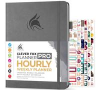 Clever Fox Planner PRO Hourly, Undated Weekly & Monthly, Grey