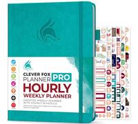 Clever Fox Planner PRO Hourly, Undated Weekly & Monthly, Turquoise