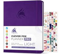 Clever Fox Planner PRO Light - Weekly & Monthly Life Planner for Increasing Productivity, Time Management and Goal Achievement, 21.6 x 28 cm, Purple