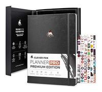 Clever Fox Planner Pro Premium - Luxurious Weekly & Monthly Planner with Budget Organizer for Productivity & Goals, Undated, A4 (Silver Black)