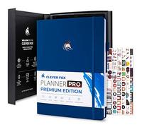 Clever Fox Planner Pro Premium - Luxurious Weekly & Monthly Planner with Budget Organizer for Productivity & Goals, Undated, A4 (Navy Blue)