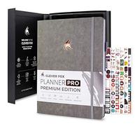 Clever Fox Planner PRO Premium, Undated Weekly, Daily, Budget, Grey