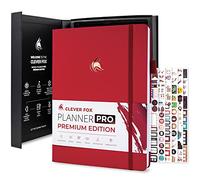 Clever Fox Planner PRO Premium, Undated Weekly, Daily, Budget, Red