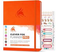 Clever Fox Planner PRO, Undated Weekly Planner, 21.5x28cm Orange
