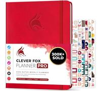 Clever Fox Planner PRO, Undated Weekly Planner, 21.5x28cm Red