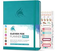 Clever Fox Planner PRO, Undated Weekly Planner, 21.5x28cm Turquoise