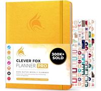 Clever Fox Planner PRO - Weekly & Monthly Life Planner to Increase Productivity, Time Management and Hit Your Goals, 21.5x28cm (Amber Yellow)