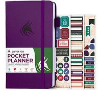 Clever Fox Pocket Planner, Mini Undated Weekly Calendar, Small Purple