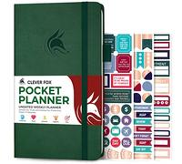 Clever Fox Pocket Planner Weekly - Undated Monthly Goal Planner and Calendar, Perfect for Purse, 10x17.5cm (Forest Green)