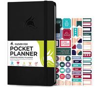 Clever Fox Pocket Weekly - Undated Monthly Goal Planner and Calendar, Mini Planner Perfect for Purse, 10x17.5cm (Black)