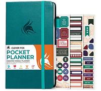 Clever Fox Pocket Weekly - Undated Monthly Goal Planner and Calendar, Mini Planner Perfect for Purse, 10x17.5cm (Dark Teal)