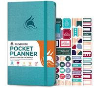 Clever Fox Pocket Weekly - Undated Monthly Goal Planner and Calendar, Mini Planner Perfect for Purse, 10x17.5cm (Aquamarine)