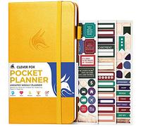 Clever Fox Pocket Weekly - Undated Monthly Goal Planner and Calendar, Mini Planner Perfect for Purse, 10x17.5cm (Amber Yellow)