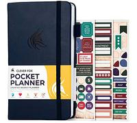 Clever Fox Pocket Weekly - Undated Monthly Goal Planner and Calendar, Mini Planner Perfect for Purse, 10x17.5cm (Blue)