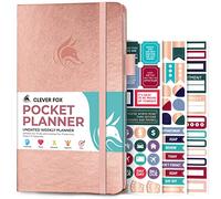 Clever Fox Pocket Weekly - Undated Monthly Goal Planner and Calendar, Mini Planner Perfect for Purse, 10x17.5cm (Rose Gold)