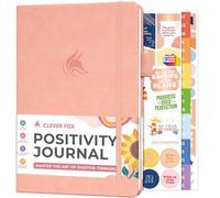 Clever Fox Positivity Journal - Daily Gratitude & Affirmation Journal with Prompts - Motivational Mental Health Journal for Women & Men with Habit Tracker - Lasts 6 Months, A5 Size (Light Pink)