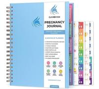 Clever Fox Pregnancy Journal, Expecting First Time Mom Planner Light Blue