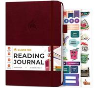 Clever Fox Reading Journal, Book Tracking Log, 14.6x21.3 Wine Red