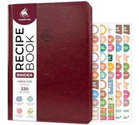 Clever Fox Recipe Book Binder with Tabs - Ring Notebook Organizer with Blank Pages to Write in Your Own Recipes - Personalized Family Cook Book, 220 Recipes, 9.4x12.6” (Burgundy)