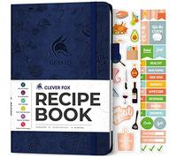 Clever Fox Recipe Book - Blank Family Cookbook - Empty Cooking Journal - Notebook Organizer to Write In Recipes - Medium, A5 (Dark Blue)
