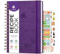 Clever Fox Recipe Book Spiral - Make Your Own Family Cookbook - Blank Recipe Notebook Organizer - Empty Cooking Journal to Write In Recipes - Medium Size, 6.3”x8.3”, Hardcover (Purple)