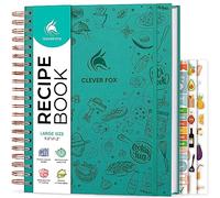 Clever Fox Recipe Book Spiral - Make Your Own Family Cookbook - Blank Recipe Notebook Organizer - Empty Cooking Journal to Write In Recipes - Large Size, 21 x 28cm, Hardcover (Turquoise)