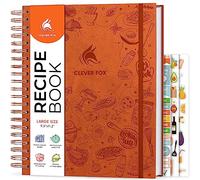 Clever Fox Recipe Book Spiral - Make Your Own Family Cookbook - Blank Recipe Notebook Organizer - Empty Cooking Journal to Write In Recipes - Large Size, 21 x 28cm, Hardcover (Orange)