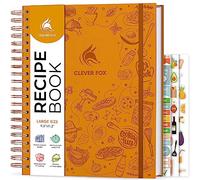 Clever Fox Recipe Book Spiral - Make Your Own Family Cookbook - Blank Recipe Notebook Organizer - Empty Cooking Journal to Write In Recipes - Large Size, 21 x 28cm, Hardcover (Amber Yellow)