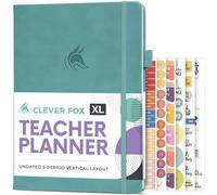 Clever Fox Teacher Planner - School Year Planner with Calendars & Lesson Plans - Book for Classroom & Homeschool Organization, A4 (Turquoise)