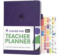 Clever Fox Teacher Planner - School Year Planner with Calendars & Lesson Plans - Book for Classroom & Homeschool Organization, A4 (Purple)