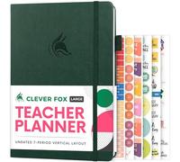 Clever Fox Teacher Planner - School Year Planner with Calendars & Lesson Plans - Teacher Plan Book for Classroom & Homeschool Organization - Undated, 18x25cm, Hardcover (Dark Green)