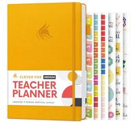Clever Fox Teacher Planner - School Year Planner with Calendars & Lesson Plans - Teacher Plan Book for Classroom & Homeschool Organization - Undated, A5 Size, Hardcover (Amber Yellow)