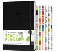 Clever Fox Teacher Planner - School Year Planner with Calendars & Lesson Plans - Teacher Plan Book for Classroom & Homeschool Organization - Undated, A5 Size, Hardcover (Black)