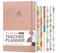 Clever Fox Teacher Planner - School Year Planner with Calendars & Lesson Plans - Teacher Plan Book for Classroom & Homeschool Organization - Undated, A5 Size, Hardcover (Rose Gold)