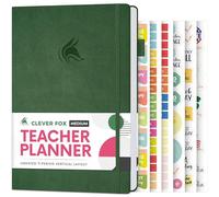 Clever Fox Teacher Planner - School Year Planner with Calendars & Lesson Plans - Teacher Plan Book for Classroom & Homeschool Organization - Undated, A5 Size, Hardcover (Dark Green)