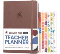 Clever Fox Teacher Planner - School Year Planner with Calendars & Lesson Plans - Teacher Plan Book for Classroom & Homeschool Organization - Undated, 18x25cm, Hardcover (Dark Terracotta)