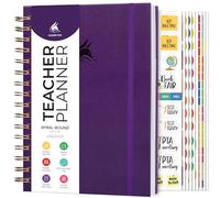 Clever Fox Teacher Planner, Spiral School Year Planner with Calendars and Lesson Plans, Teacher Plan Book for Classroom and Homeschool, Undated, 20 x 25 cm, Purple