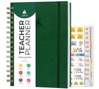 Clever Fox Teacher Planner Spiral, Undated Gradebook Homeschool Dark Green