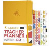 Clever Fox Teacher Planner UK Edition School & Homeschool Book Amber Yellow